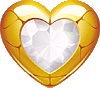 Gif animé coeur diamant et or